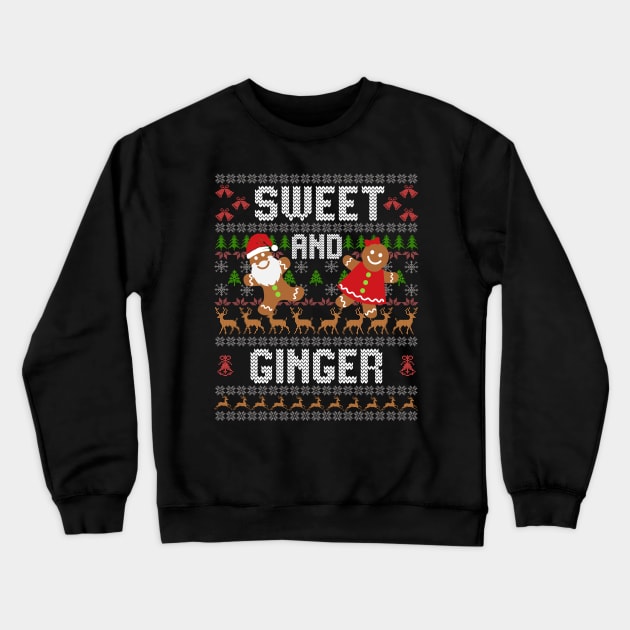 Sweet And Ginger Ugly Christmas Sweater Gingerbread Crewneck Sweatshirt by alcoshirts